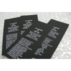 Printed Black Satin Clothing labels
